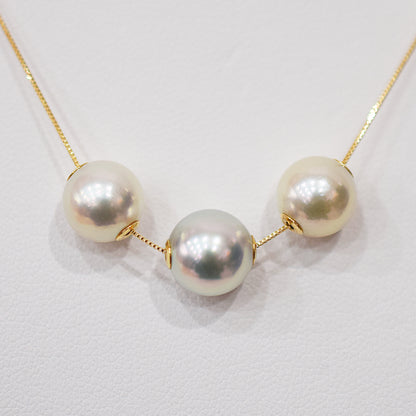 Actual product Actual product 8.8mm - 9.4mm Rose Certificate from the Pearl Science Laboratory Natural color necklace K18YG Japan reenspearl SK-439294