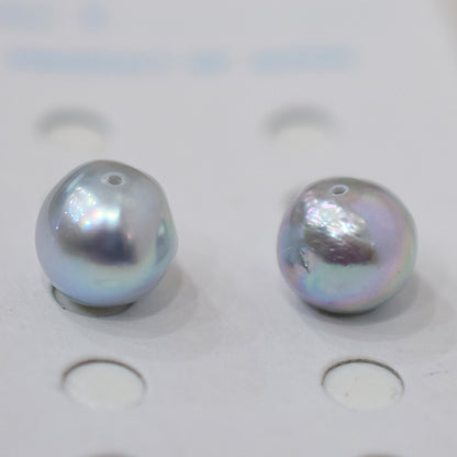 Limited to actual item Natural color akoya pearl Baroque pearl 10mm - 10.5mm 18K 14K Surgical Stainless Steel stud Earrings Japan akoyapearl