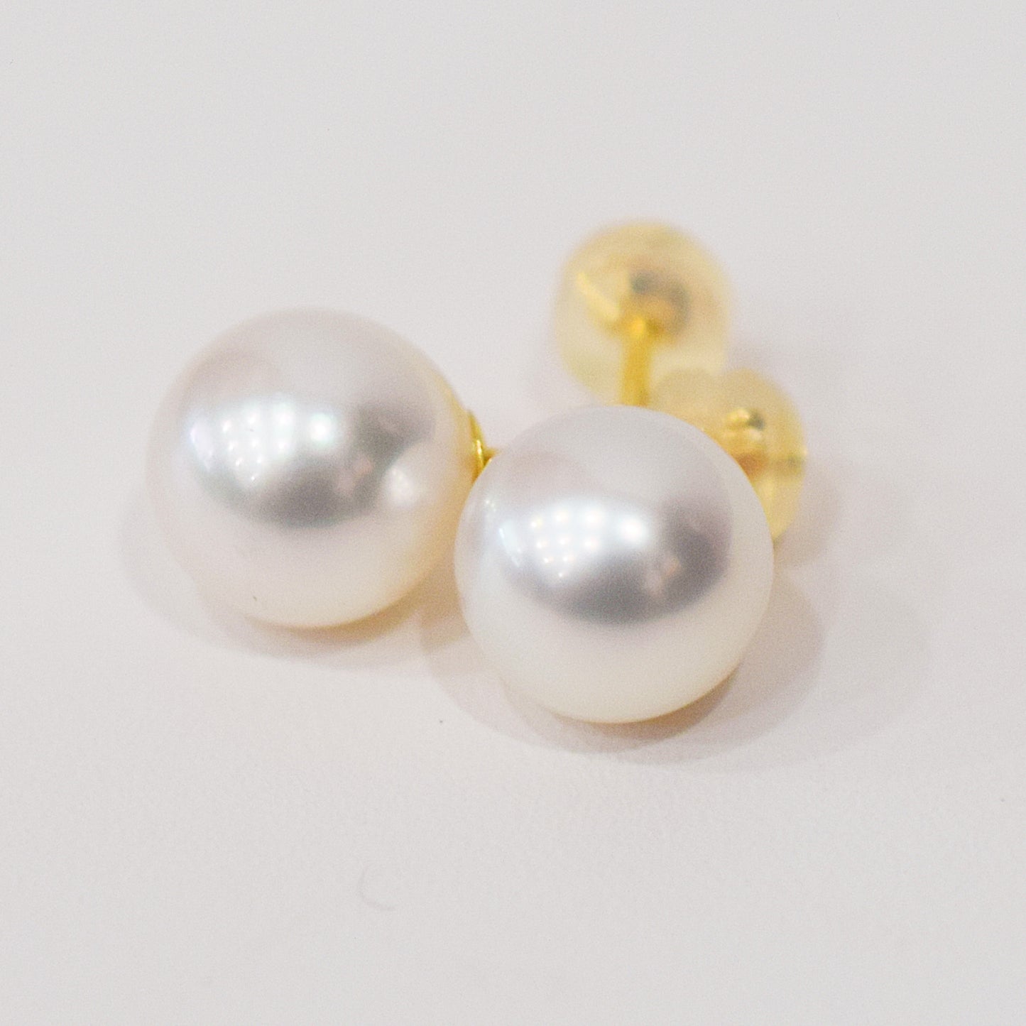 Actual product Rose Certificate from the Pearl Science Laboratory White pink 9mm - 9.5mm Akoya Earring Japan Seawater akoyapearl SK-204113