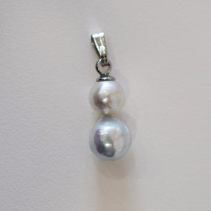 Actual product 6mm × 7mm pendant Necklace Natural color Seawater Real akoya Pearl Baroque Surgical Stainless Steel Japan reenspearl