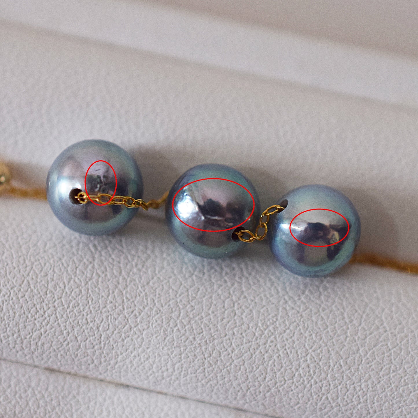 <SALE> Limited to actual item Cobalt Baroque Necklace 8mm - 8.5mm 14KGF Gold Filled Real Akoya Pearl Japan Akoyapearl 17.7inch Japanese reenspearl