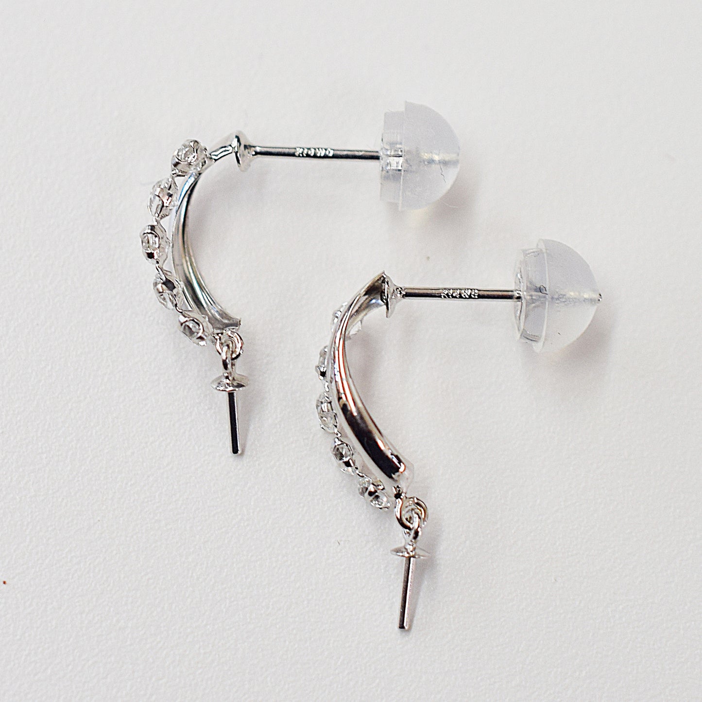 Only metal fittings K14WG stud earring Metal fitting Semi-precious stones Recommended for pearls under 9.5mm