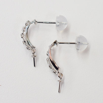 Only metal fittings K14WG stud earring Metal fitting Semi-precious stones Recommended for pearls under 9.5mm