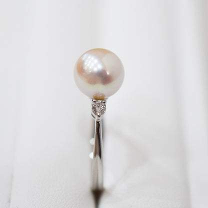 Actual product Rare White pink 8mm - 8.5mm Ring Sea Real Akoya Pearl From Japan Pt900 reenspearl akoyapearl