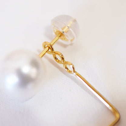 【K18YG / K14WG】Hanadama rank Whitepink 7.5mm - 8.5mm Earring jacket Seawater Real Akoya Pearl Japan anniversary Japanese Wedding あこや 真珠