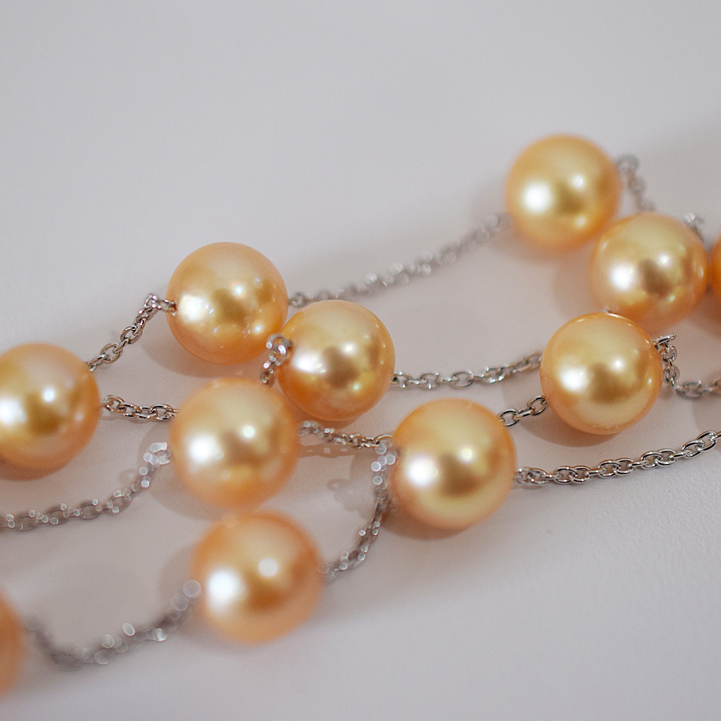 Limited to actual item Station necklace akoya pearl 8mm - 8.5mm Real Akoya Pearl Japan 19.6inch akoyapearl reenspearl Silver