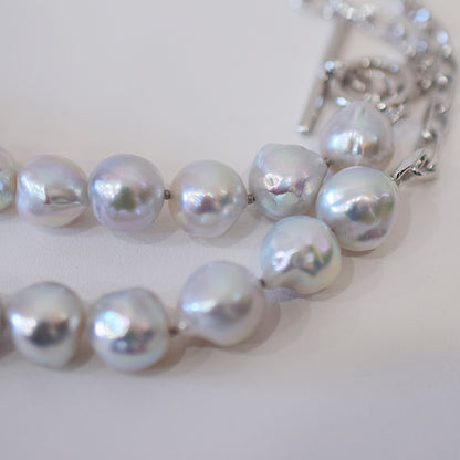 Limited to actual item Necklace Natural color Baroque 9mm - 10mm Real Akoya Pearl From Japan 17.5inch starand choker Japanese akoyapearl