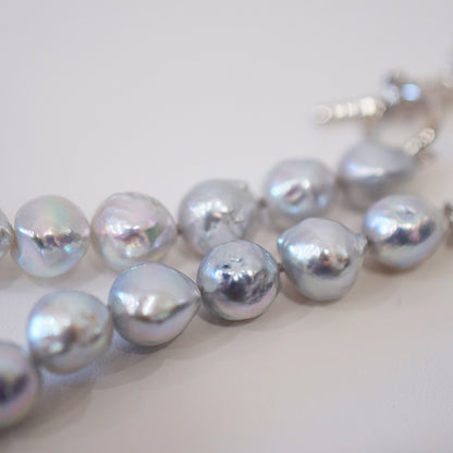 Limited to actual item Necklace Natural color Baroque 9mm - 10mm Real Akoya Pearl From Japan 17.5inch starand choker Japanese akoyapearl