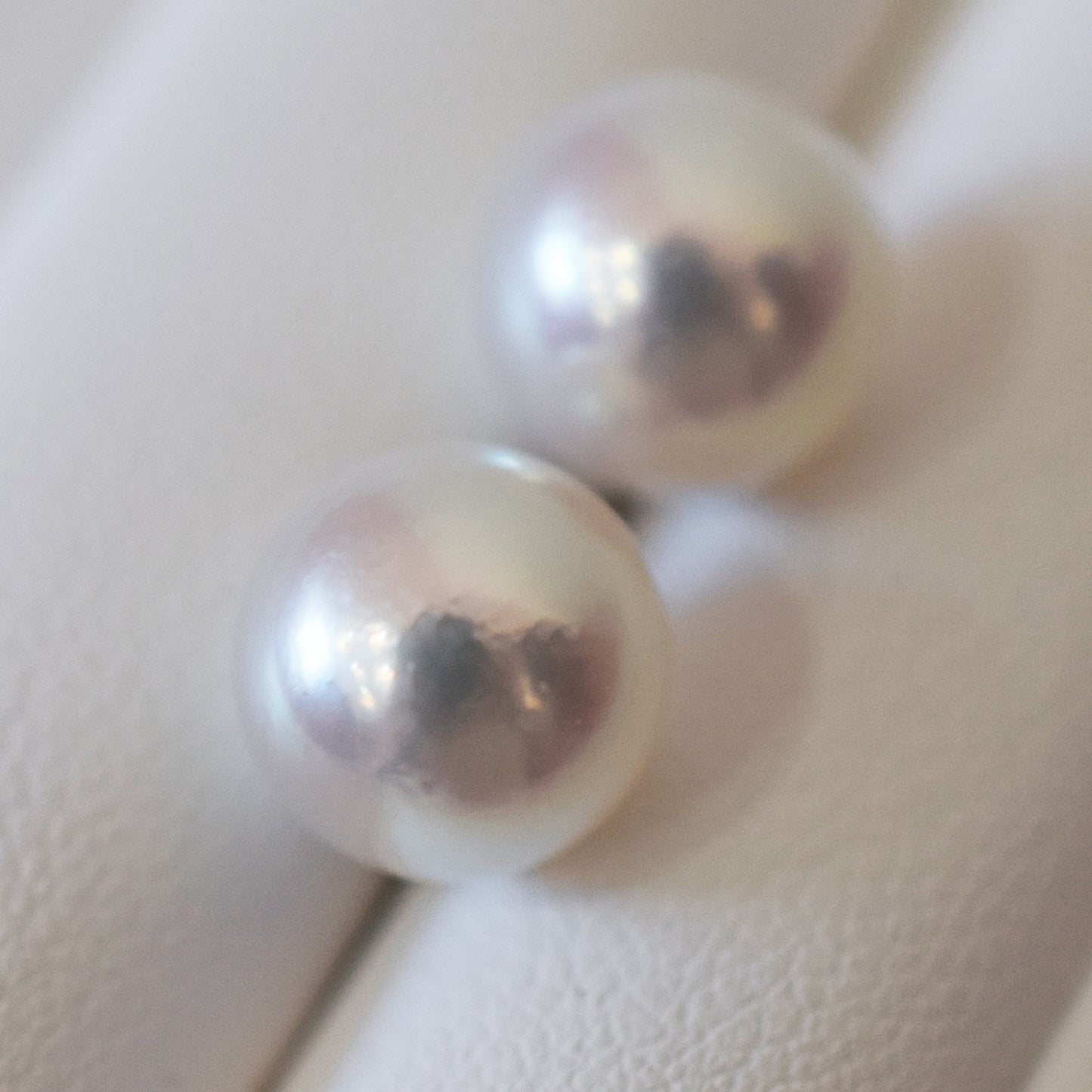 Actual product Whitepink 9mm - 9.5mm Seawater Akoya Pearl Stud Earring K14WG From Japan Japanese Seawater reenspearl