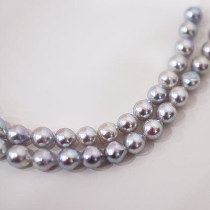 Actual product Necklace Natural color 6mm - 7.5mm Real Akoya Pearl From Japan 16.9inch 43cm starand choker reenspearl