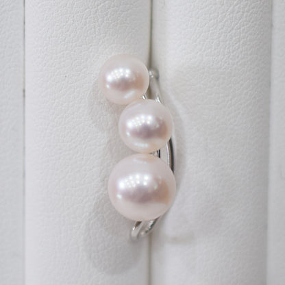 【SV925】Hanadama rank White pink 5.5mm - 7.5mm akoya pearl Ear Cuff Seawater Japan Japanese 真珠 あこや