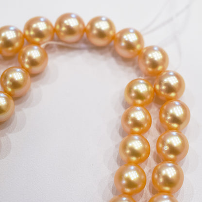 Limited to actual item Necklace Gold Dyed color akoya pearl 8mm - 8.5mm seawater Pearl From Japan 16.1inch 41cm starand choker reenspearl