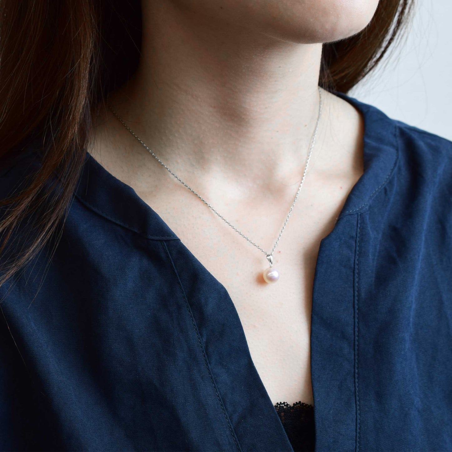 【K18YG / K18WG】Hanadama rank White pink 8mm - 8.5mm pendant necklace Akoya Pearl Real Japan Seawater pearl reenspearl akoyapearl