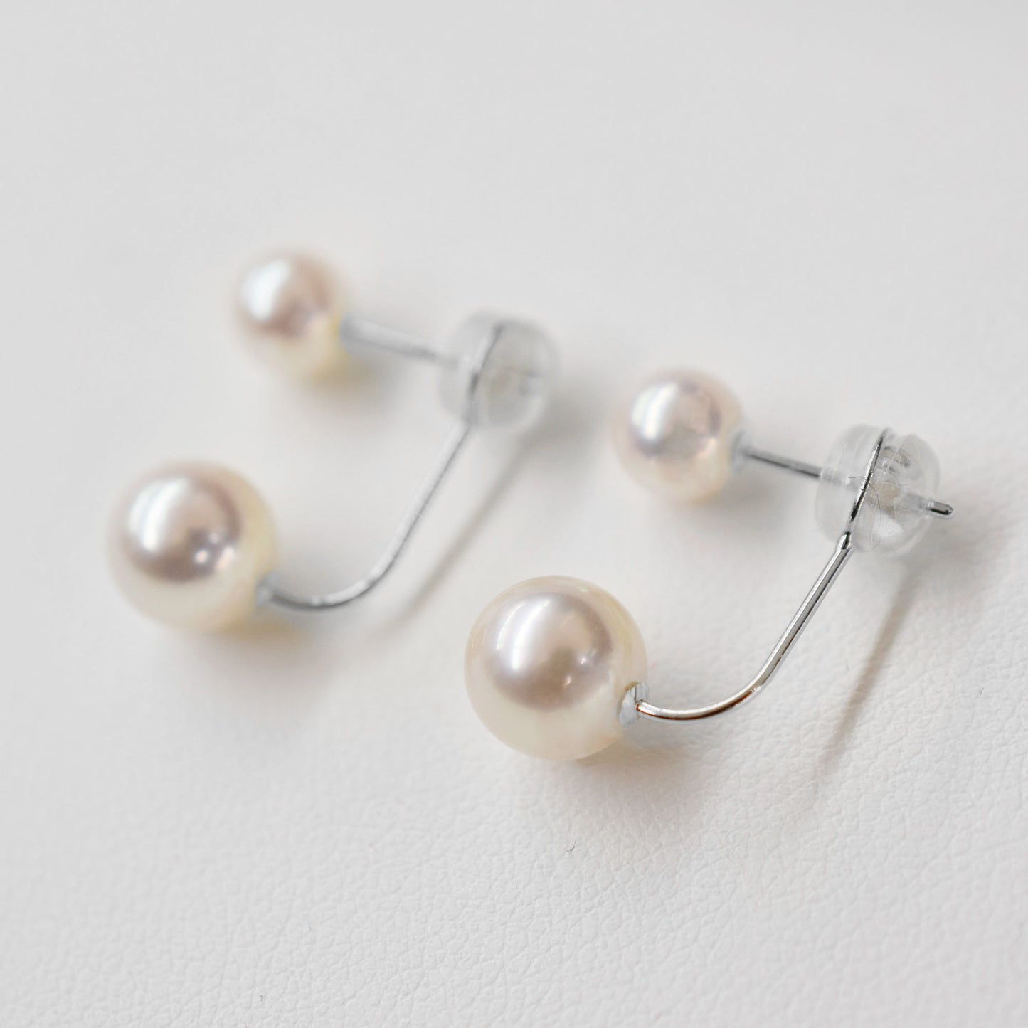 【K18YG / K14WG】Hanadama rank Rare White pink 5.5mm × 7.5mm Real Akoya Pearl Earring Japan Akoyapearl Japanese Wedding anniversary gift birthday