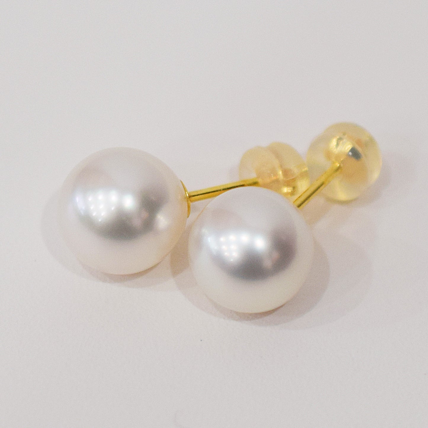 Actual product Rose Certificate from the Pearl Science Laboratory White pink 9mm - 9.5mm Akoya Earring Japan Seawater akoyapearl SK-204113