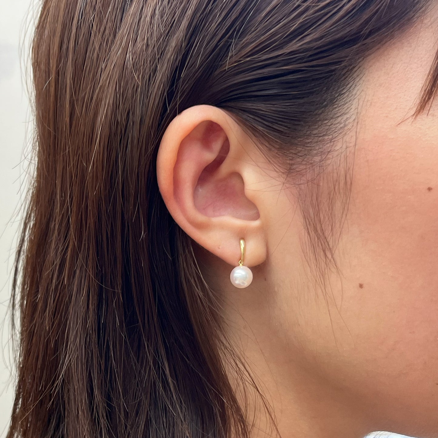 Hanadama rank White pink 7.5mm - 8.5mm Real Akoya Pearl K18YG Earrings Japan akoyapearl Japanese Seawater reenspearl あこや 真珠 日本 天草