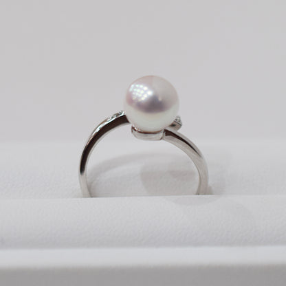 Actual product Rare White pink 8mm - 8.5mm Ring Sea Real Akoya Pearl From Japan SV925 Silver reenspearl akoyapearl