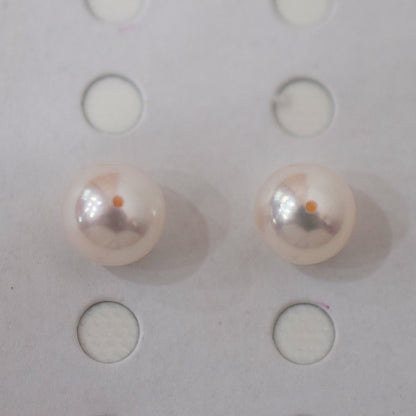 AAA rank 8mm - 8.5mm White pink tennyo color Akoya Pearl Earring Japan Japanese Seawater pearl reenspearl 18K 14K akoyapearl 1pair 2pc
