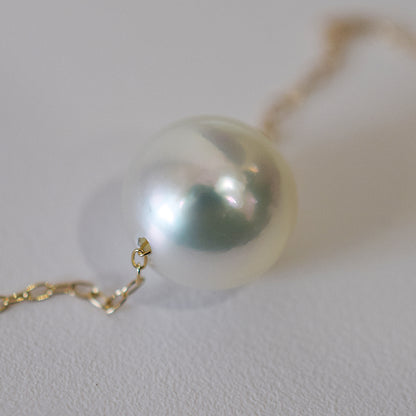 <SALE> Limited to actual item Natural color 9mm - 9.5mm Semi - Round K10YG necklace Seawater Real Akoya Pearl Japan