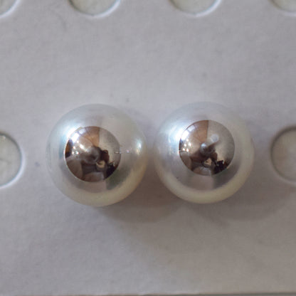 Actual product Whitepink 9mm - 9.5mm Seawater Akoya Pearl Stud Earring K14WG From Japan Japanese Seawater reenspearl