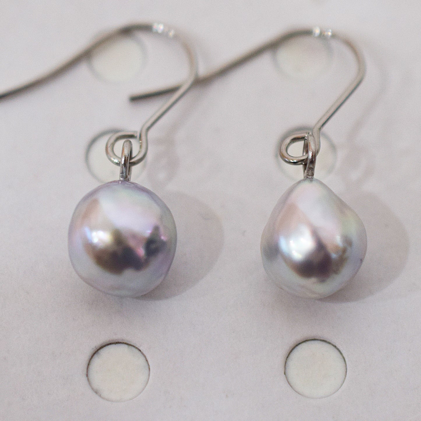 Actual product Natural color akoya Baroque pearl 9mm - 10mm Surgical Stainless Steel Seawater Akoya Pearl Stud Earrings Japan