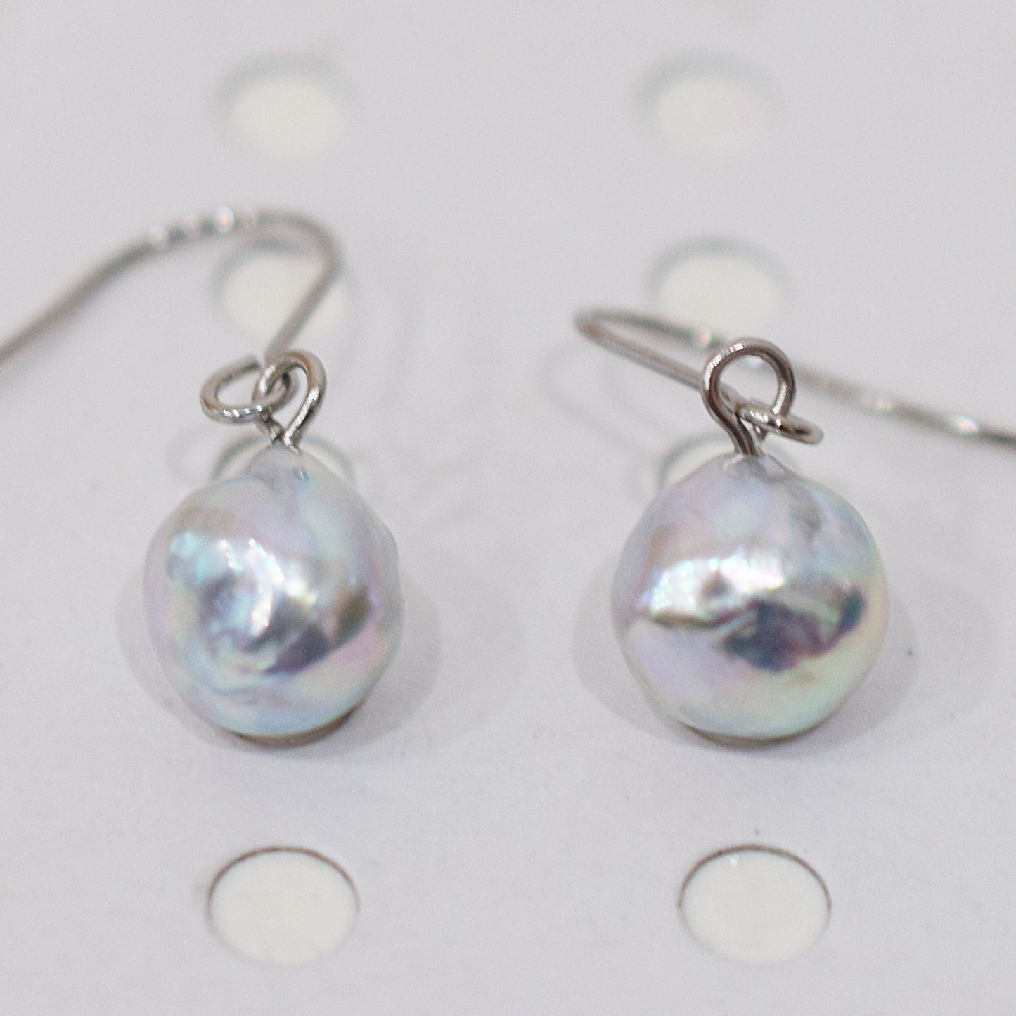 Actual product Natural color akoya Baroque pearl 9mm - 10mm Surgical Stainless Steel Seawater Akoya Pearl Stud Earrings Japan
