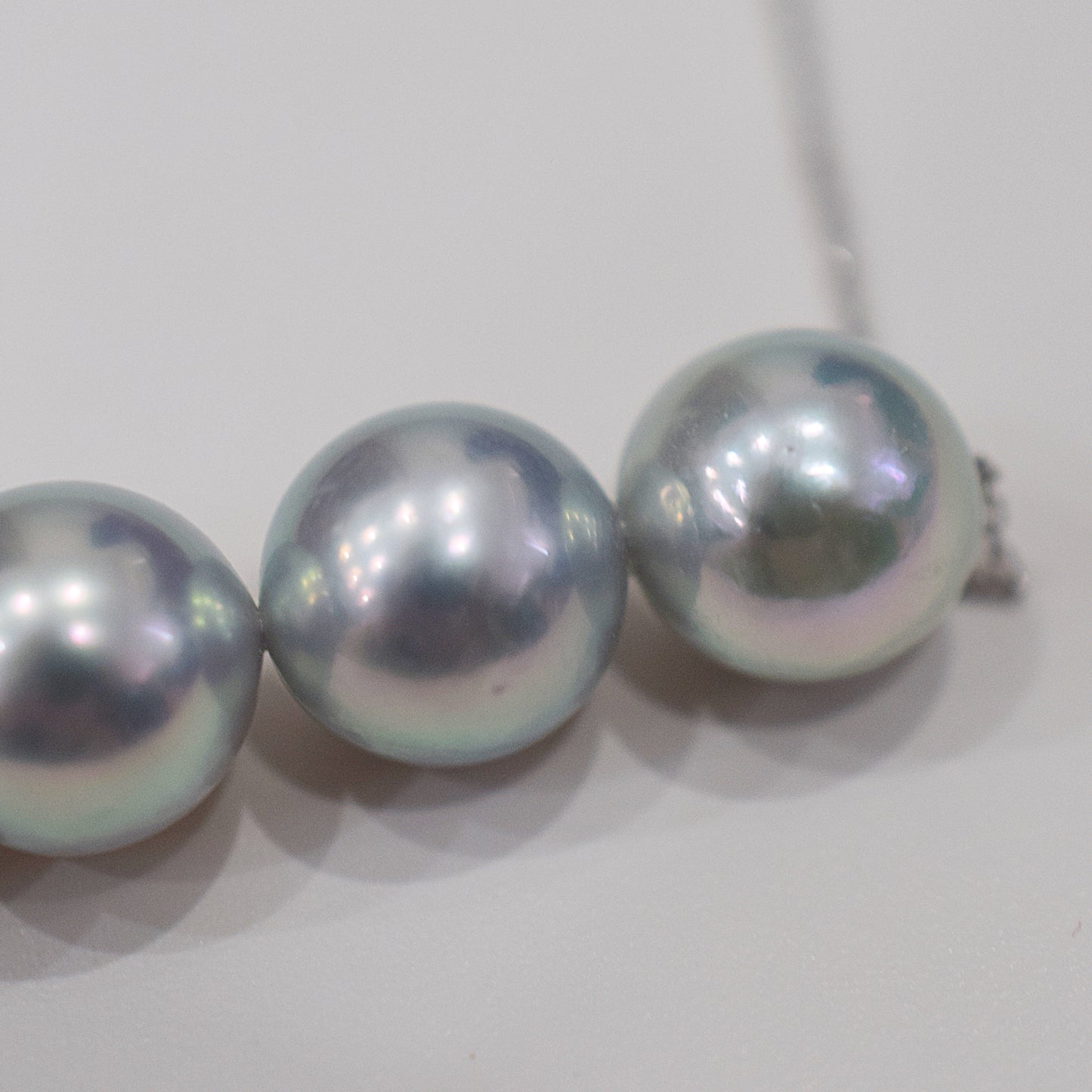 <SALE> Limited to actual item Rare Natural color blue 8.5mm - 9mm akoya pearl necklace 18K Real Japan reenspearl Japanese Seawater