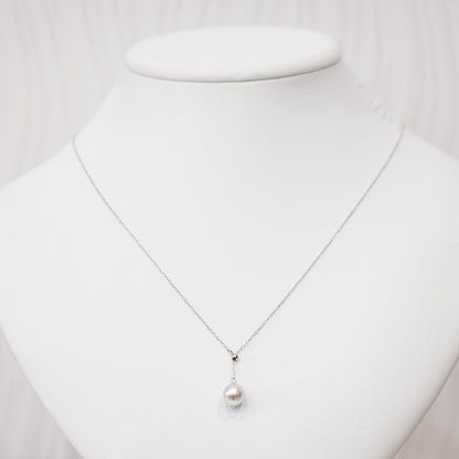 【K10YG / K10WG / K18YG / Pt850】Rare Natural color rank 8mm - 8.5mm Azuki chain Necklace Akoyapearl Japan あこや 真珠