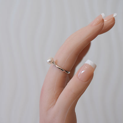 Actual product Rare White pink 6mm - 6.5mm Ring Sea Real Akoya Pearl From Japan SV925 Silver reenspearl akoyapearl