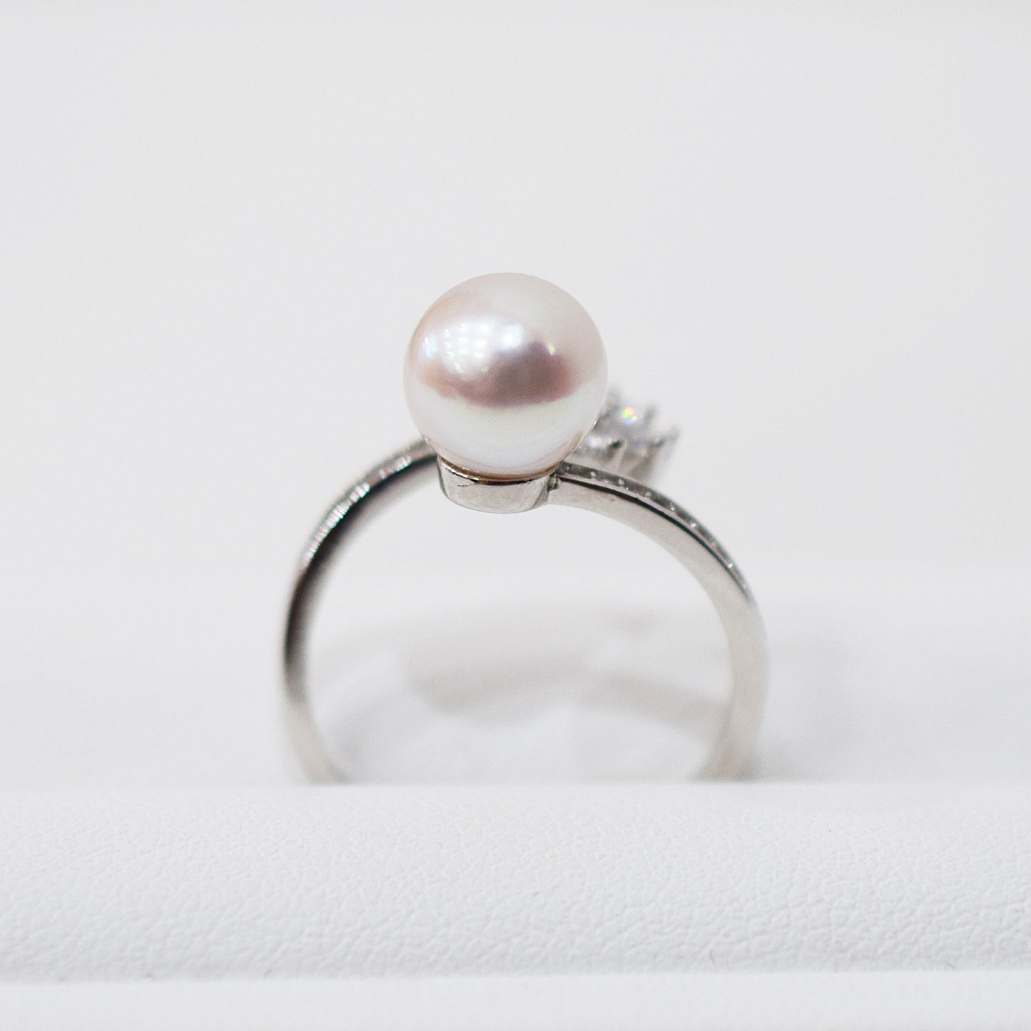 Actual product Rare White pink 8mm - 8.5mm Ring Sea Real Akoya Pearl From Japan SV925 Silver reenspearl akoyapearl