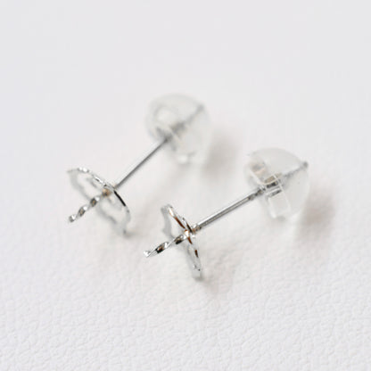 Only metal fittings K14WG stud earring Metal fitting Recommended for pearls 5mm - 8mm