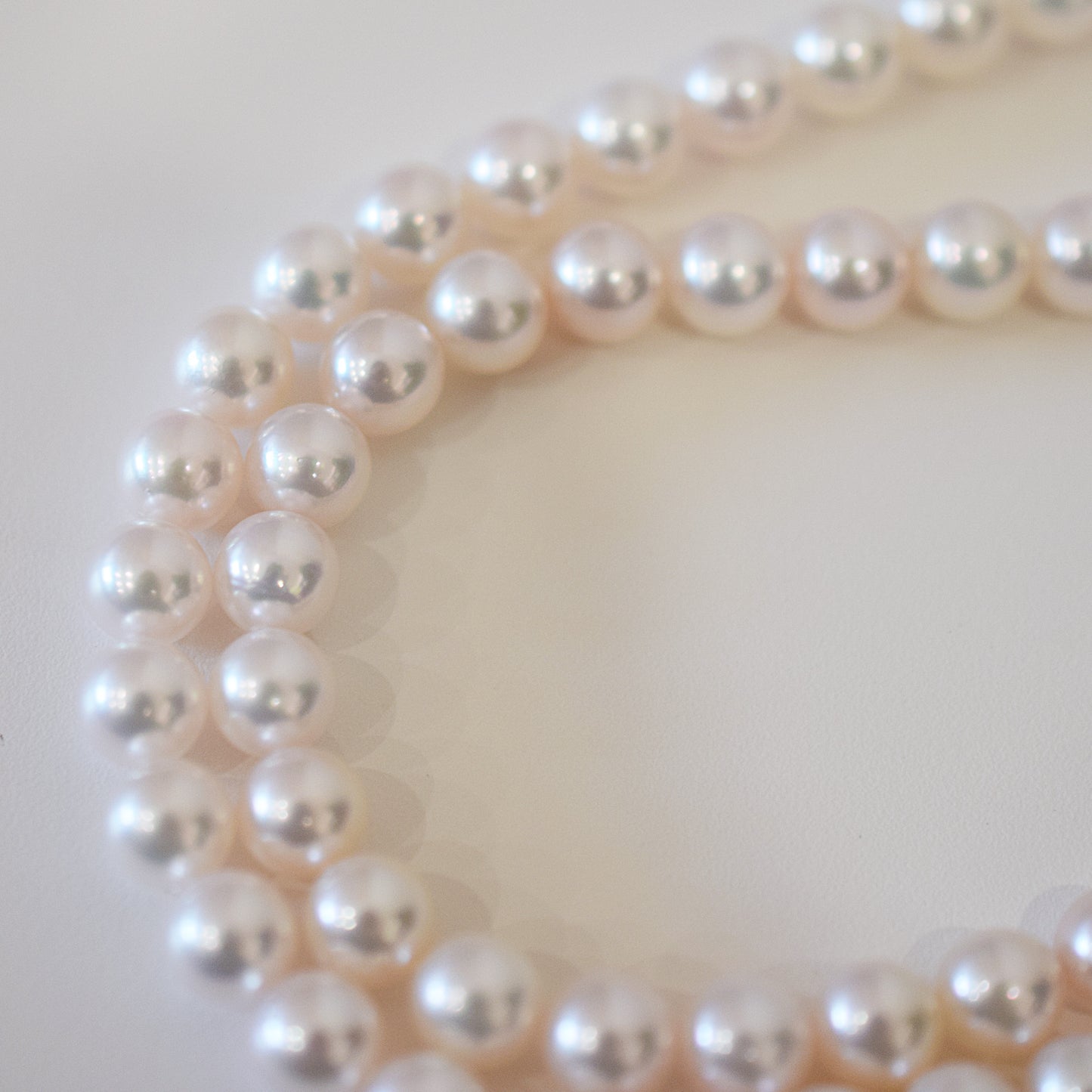 Actual product Hanadama rank white pink 7mm - 7.5mm Sea Real Akoya pearl strand choker necklace Japan Japanese Seawater Silver925
