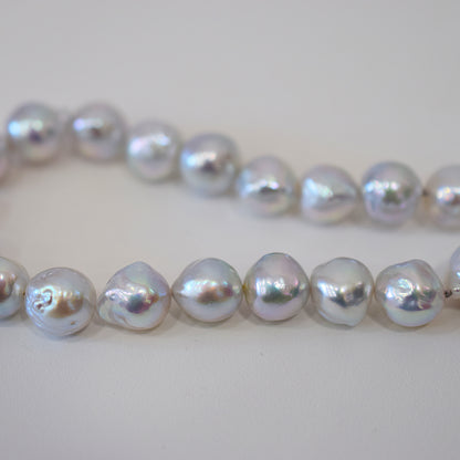 Limited to actual item Necklace Natural color Baroque 9mm - 10mm Real Akoya Pearl From Japan 17.5inch starand choker Japanese akoyapearl