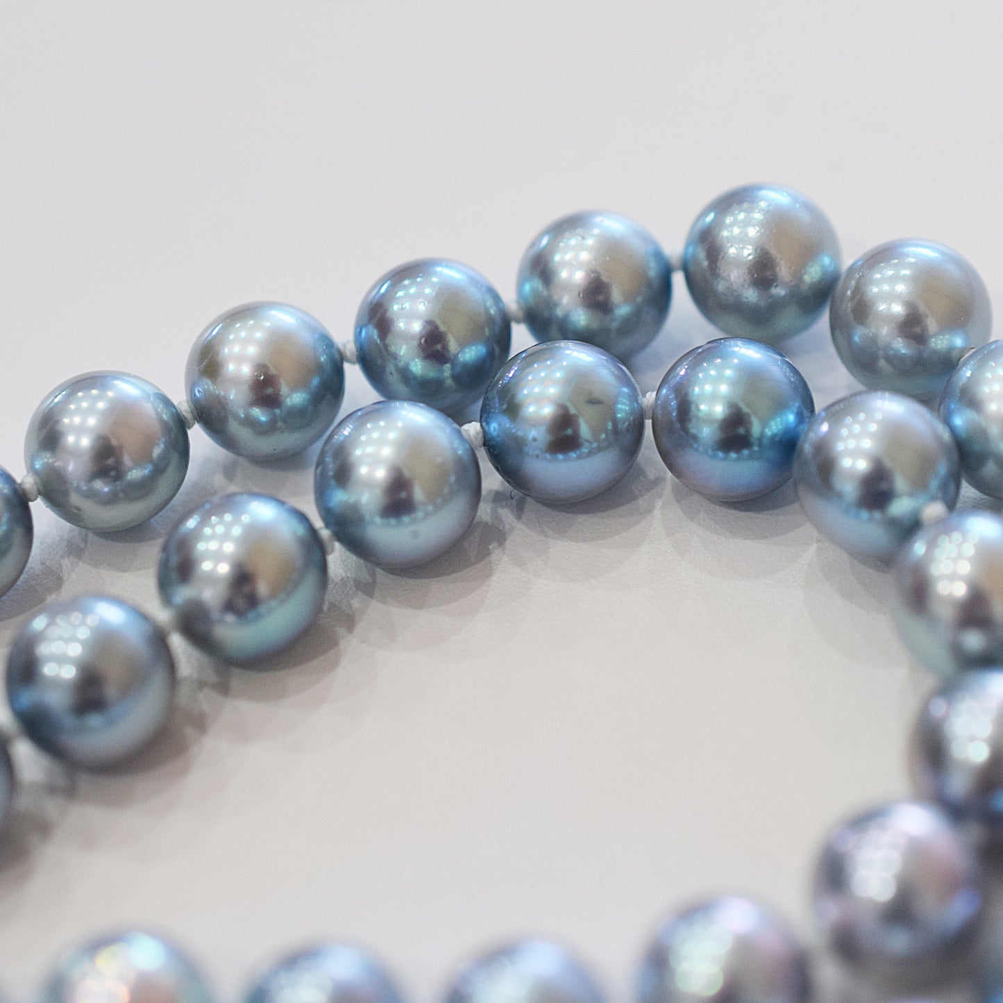 <SALE> Limited to actual item Necklace Cobalt Dyed color akoya pearl 8mm - 8.5mm Real Akoya Pearl From Japan 21.2inch starand choker reenspearl