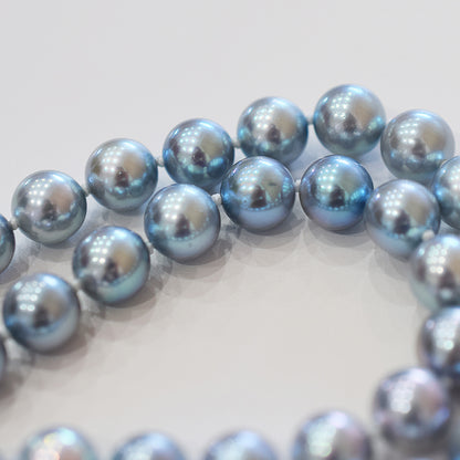 <SALE> Limited to actual item Necklace Cobalt Dyed color akoya pearl 8mm - 8.5mm Real Akoya Pearl From Japan 21.2inch starand choker reenspearl