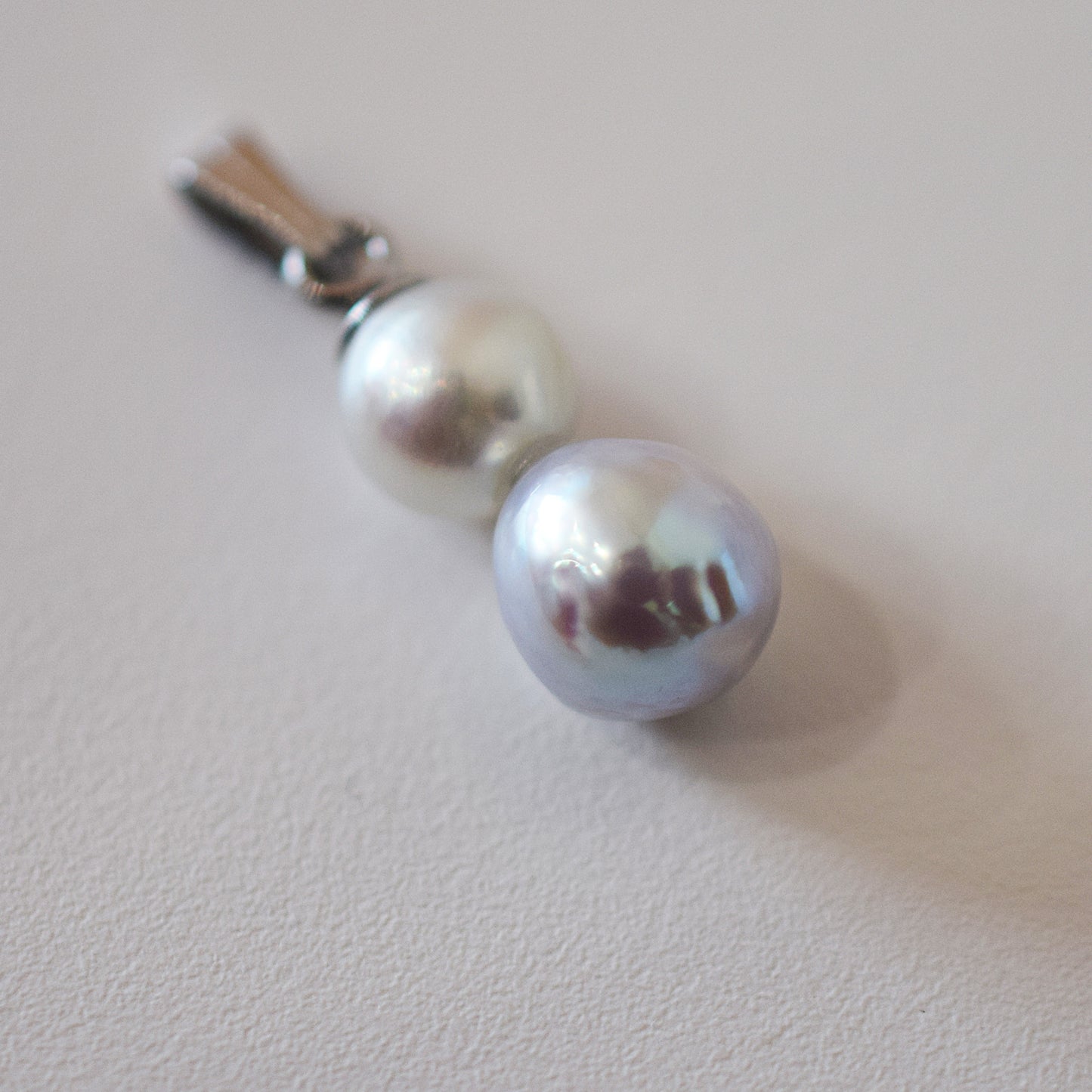 Actual product 6mm × 7mm pendant Necklace Natural color Seawater Real akoya Pearl Baroque Surgical Stainless Steel Japan reenspearl