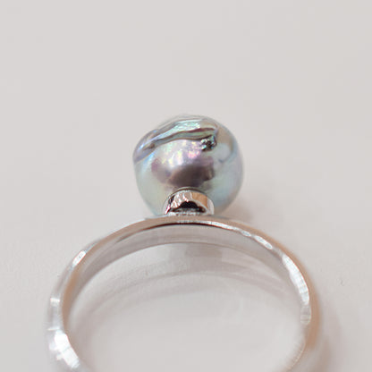 ［You can choose the pearl］Akoya Baroque pearl 8mm - 9mm Natural color Ring Sea Real akoya pearl From Japan 1pc pearl SV925 Silver reenspearl akoyapearl ring