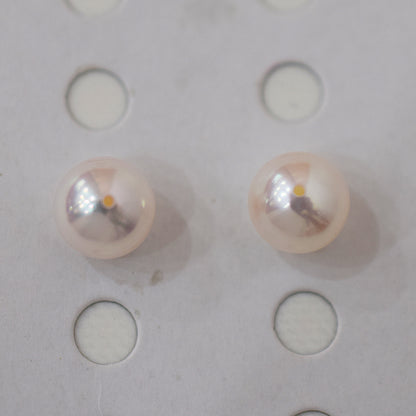 AAA rank 8mm - 8.5mm White pink tennyo color Akoya Pearl Earring Japan Japanese Seawater pearl reenspearl 18K 14K akoyapearl 1pair 2pc