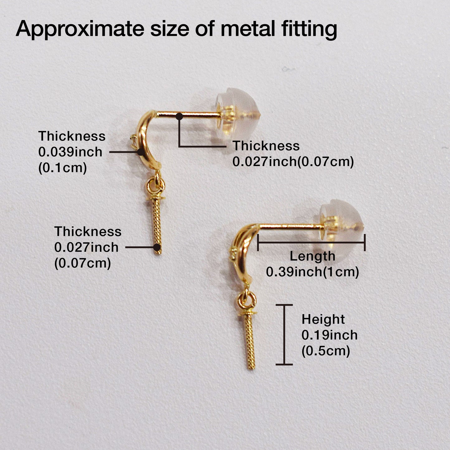 Only metal fittings K18YG stud earring Metal fitting Recommended for pearls 7mm - 9mm