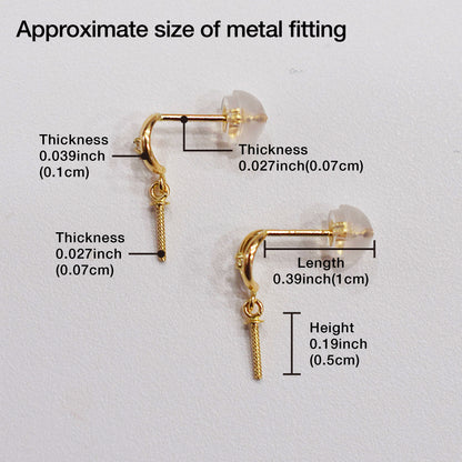 Only metal fittings K18YG stud earring Metal fitting Recommended for pearls 7mm - 9mm