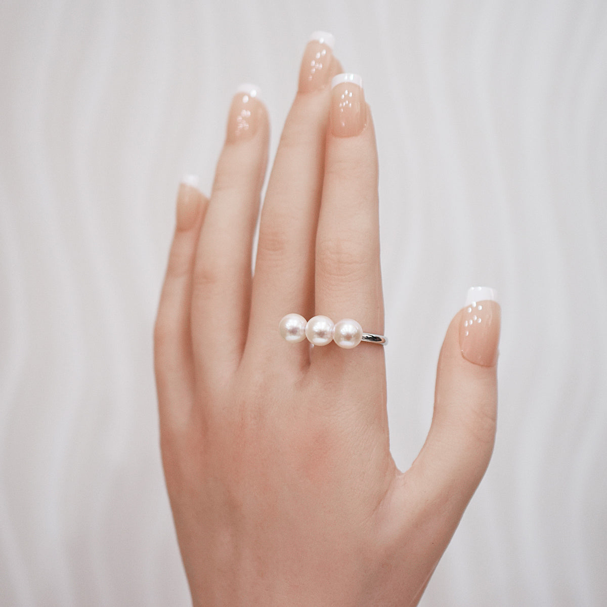 White pink 5.5mm - 8mm Ring Akoya Pearl From Japan SV925 Silver reenspearl Sea Real akoyapearl