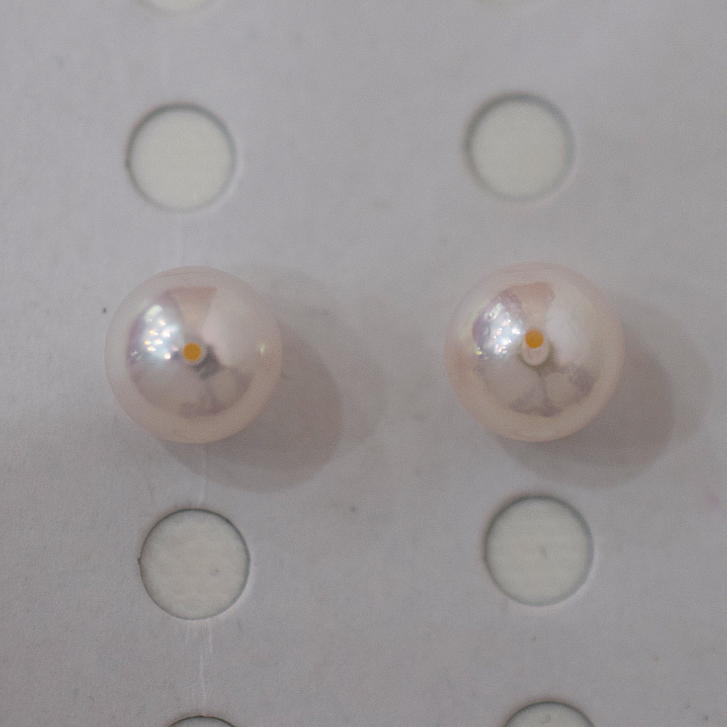 AAA rank 8mm - 8.5mm White pink tennyo color Akoya Pearl Earring Japan Japanese Seawater pearl reenspearl 18K 14K akoyapearl 1pair 2pc