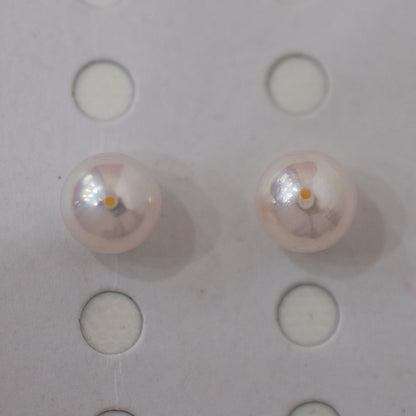 AAA rank 8mm - 8.5mm White pink tennyo color Akoya Pearl Earring Japan Japanese Seawater pearl reenspearl 18K 14K akoyapearl 1pair 2pc