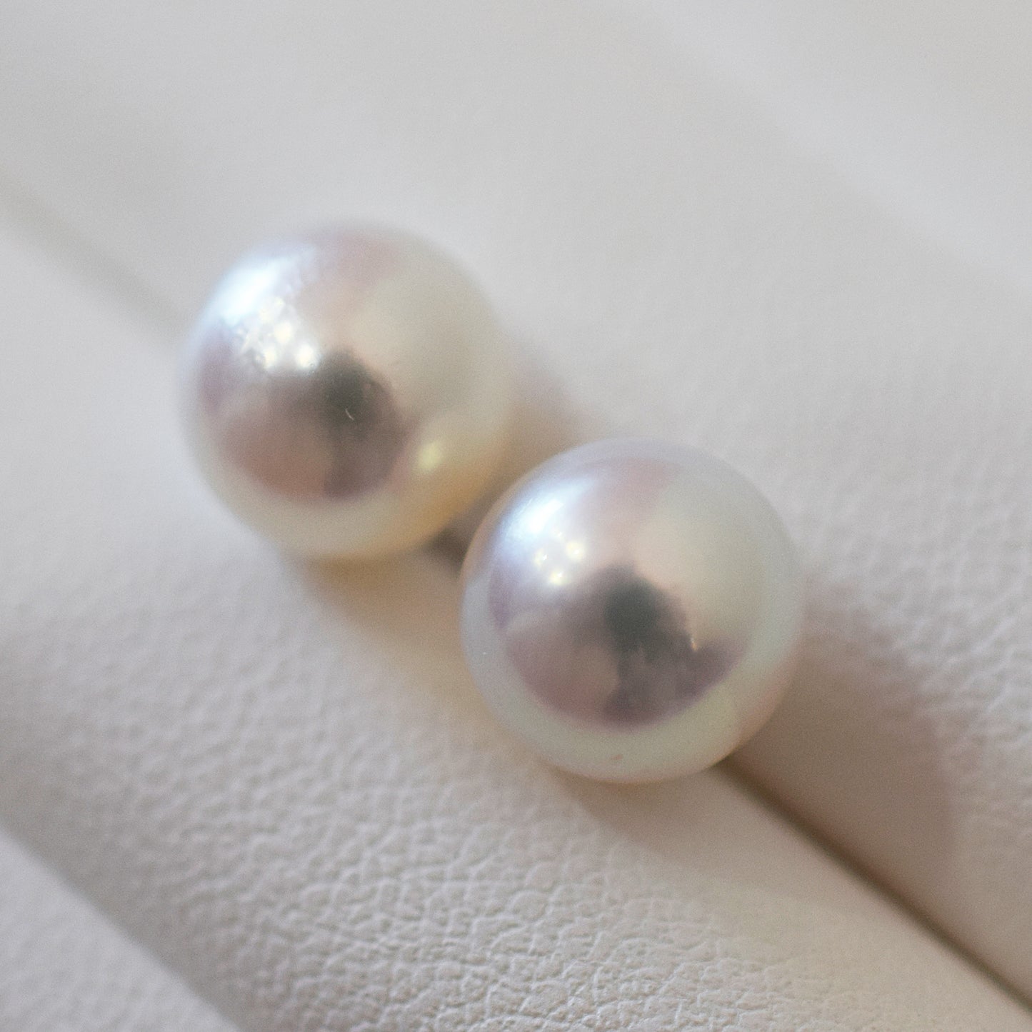 Actual product Whitepink 9mm - 9.5mm Seawater Akoya Pearl Stud Earring K14WG From Japan Japanese Seawater reenspearl