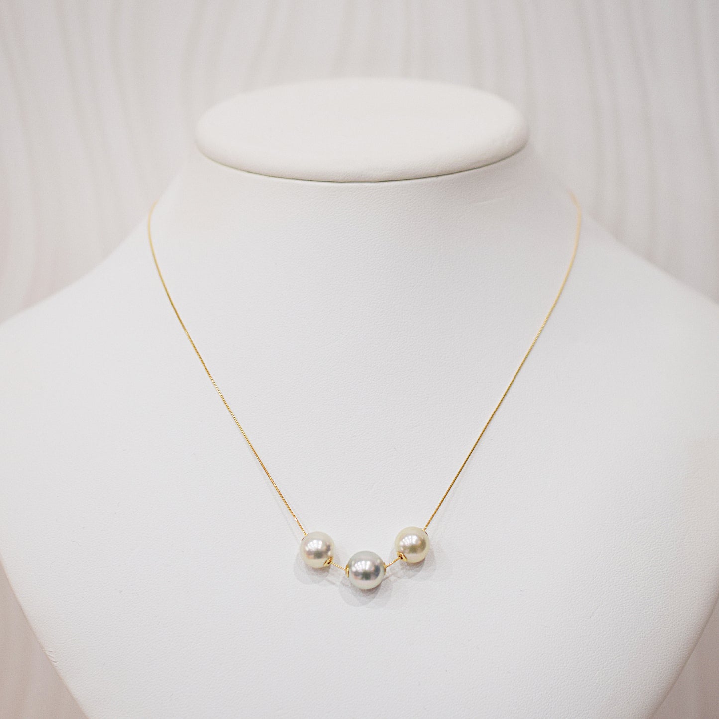 Actual product Actual product 8.8mm - 9.4mm Rose Certificate from the Pearl Science Laboratory Natural color necklace K18YG Japan reenspearl SK-439294