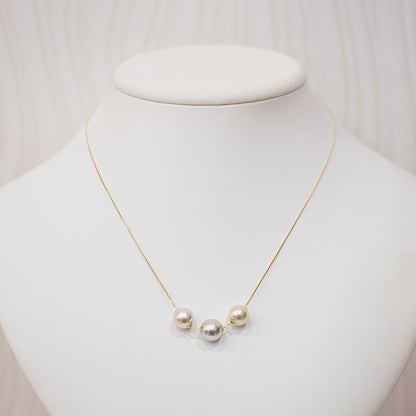 Actual product Actual product 8.8mm - 9.4mm Rose Certificate from the Pearl Science Laboratory Natural color necklace K18YG Japan reenspearl SK-439294