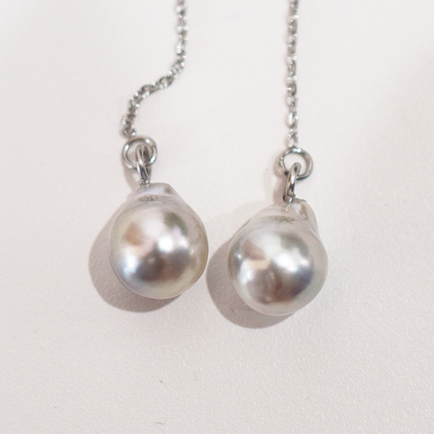 <SALE> Limited to actual item Natural color akoya Baroque pearl 8mm - 9mm Akoya Pearl American Earrings Stainless Japan Seawater reenspearl