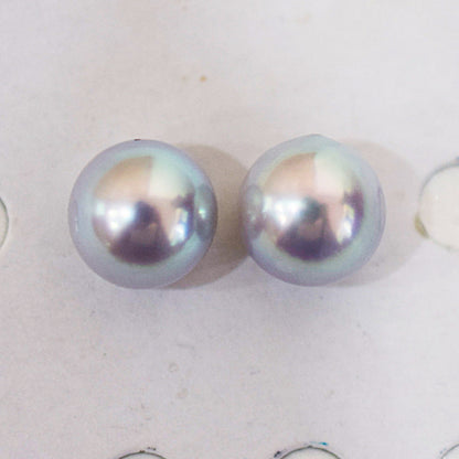 AAA rank 8mm - 8.5mm Natural 1pair 2pc Real Akoya Pearl studs Earring Japan Japanese Seawater reenspearl birthday loose