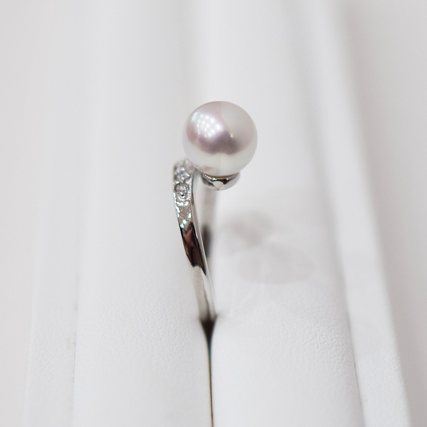 Actual product Rare White pink 8mm - 8.5mm Ring Sea Real Akoya Pearl From Japan SV925 Silver reenspearl akoyapearl
