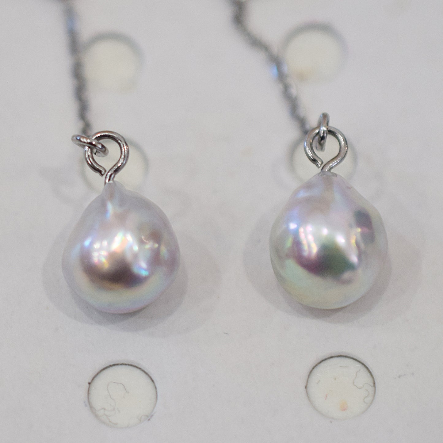 Actual product Natural color akoya Baroque pearl 9mm - 10mm Surgical Stainless Steel Seawater Akoya Pearl Stud Earrings Japan